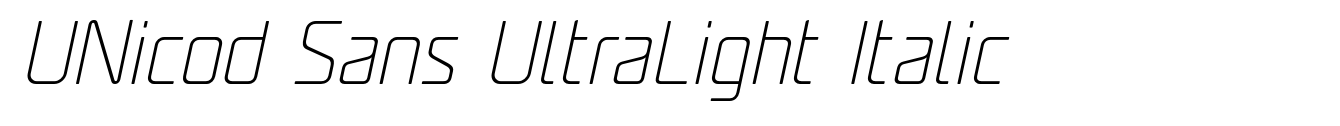 UNicod Sans UltraLight Italic